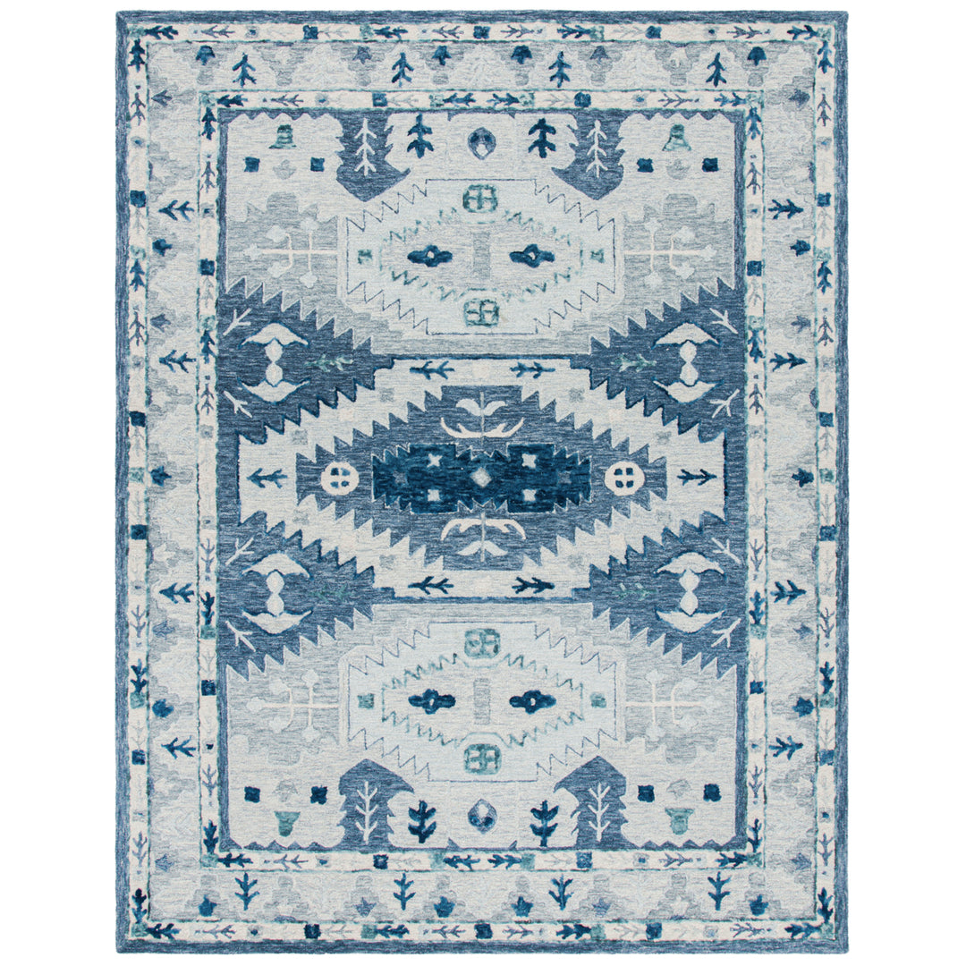 SAFAVIEH Capri Collection CPR218M Handmade Blue/Grey Rug Image 1