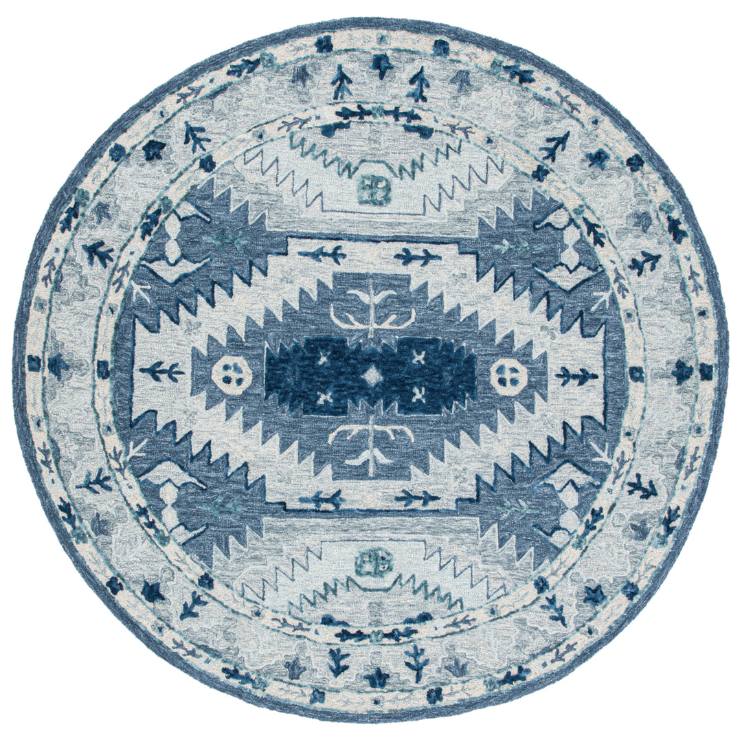 SAFAVIEH Capri Collection CPR218M Handmade Blue/Grey Rug Image 4