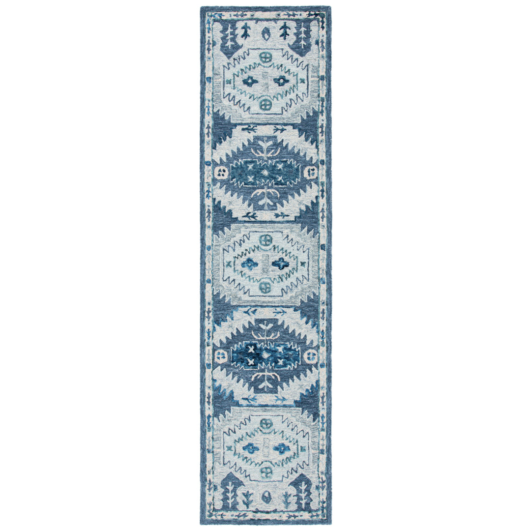 SAFAVIEH Capri Collection CPR218M Handmade Blue/Grey Rug Image 5