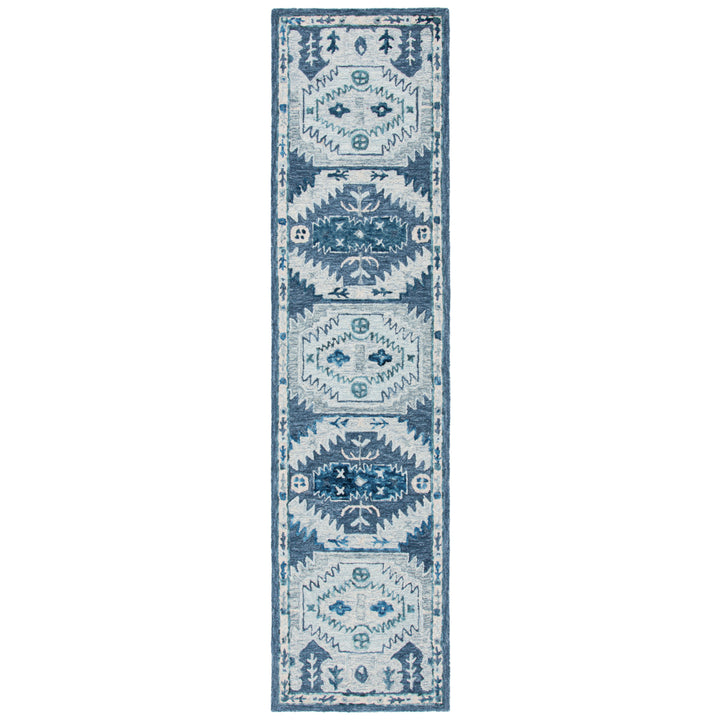 SAFAVIEH Capri Collection CPR218M Handmade Blue/Grey Rug Image 5