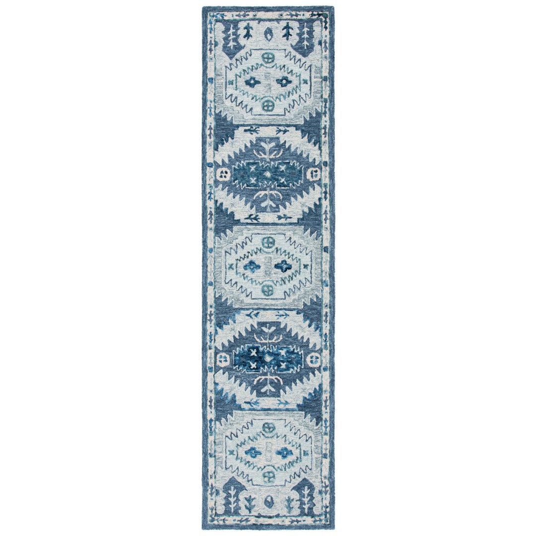 SAFAVIEH Capri Collection CPR218M Handmade Blue/Grey Rug Image 1