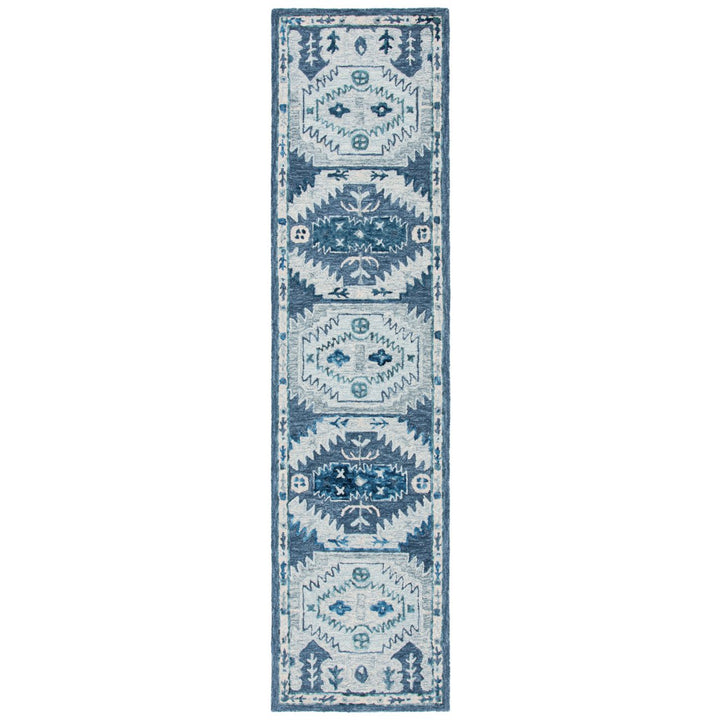 SAFAVIEH Capri Collection CPR218M Handmade Blue/Grey Rug Image 1