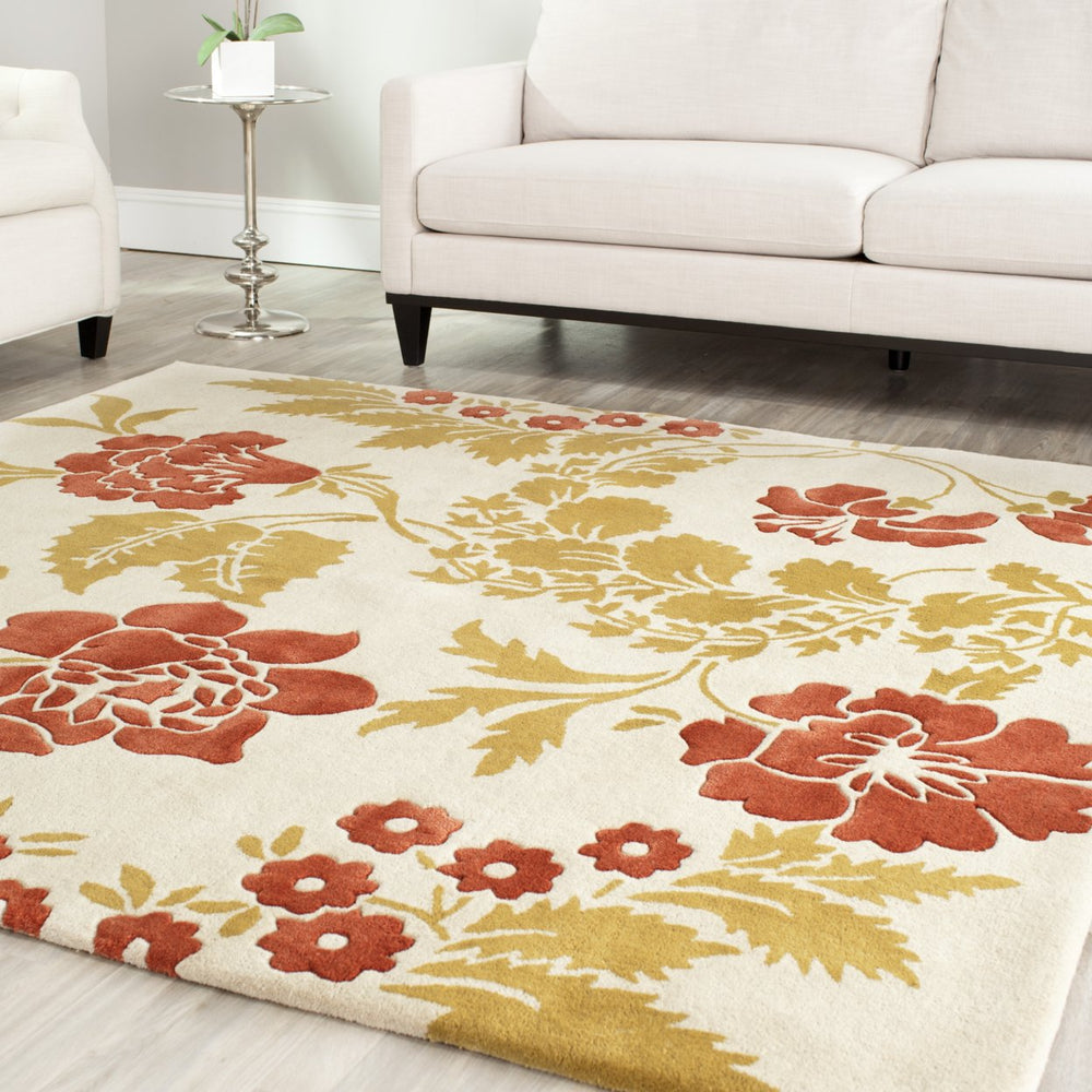 SAFAVIEH Capri CPR340A Handmade Beige / Rust Rug Image 2