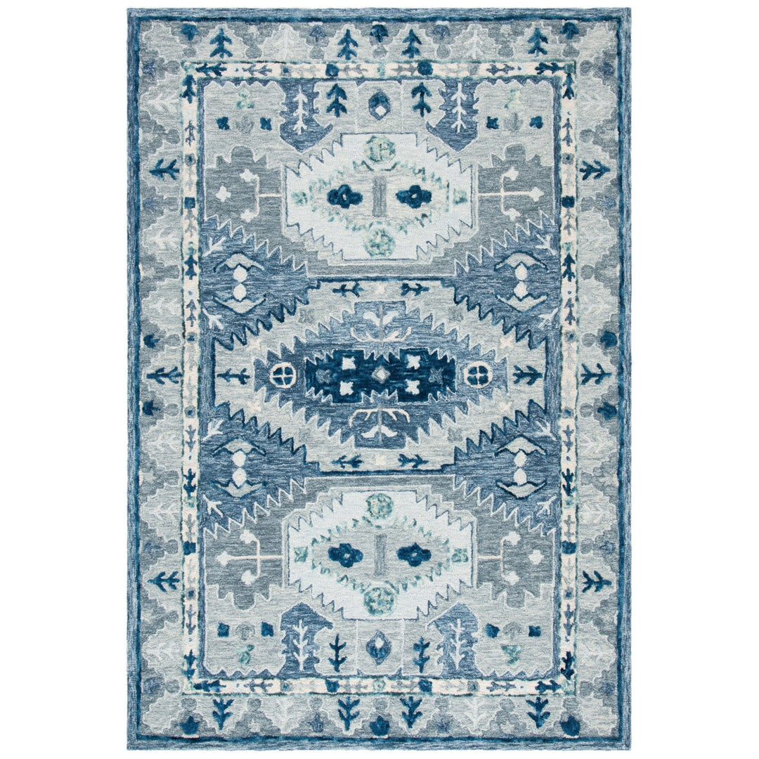 SAFAVIEH Capri Collection CPR218M Handmade Blue/Grey Rug Image 10