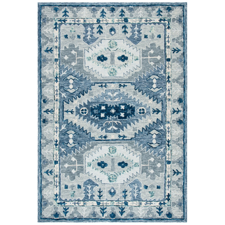 SAFAVIEH Capri Collection CPR218M Handmade Blue/Grey Rug Image 10