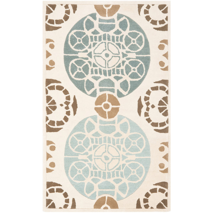 SAFAVIEH Capri CPR353A Handmade Beige / Blue Rug Image 5