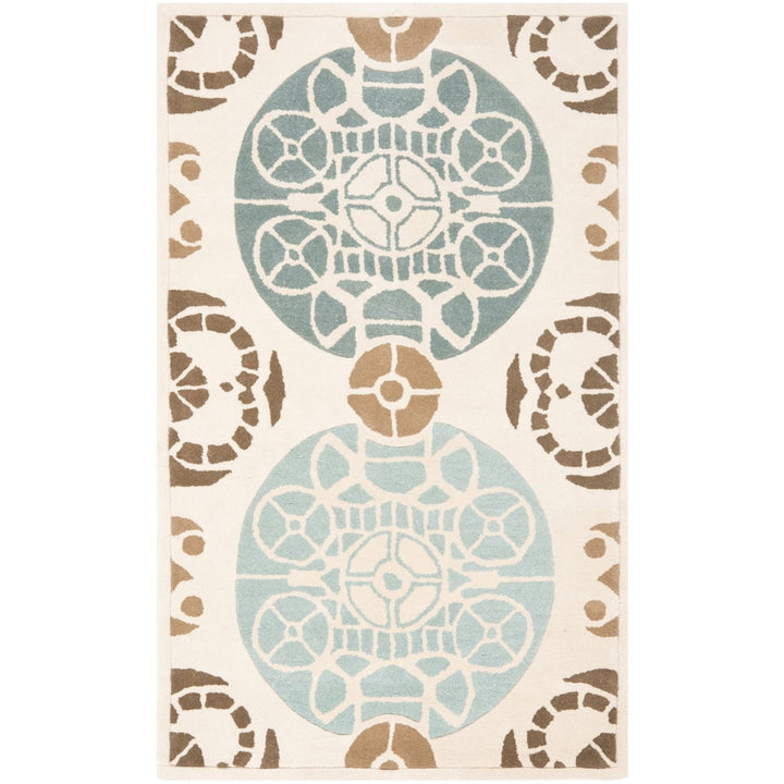 SAFAVIEH Capri CPR353A Handmade Beige / Blue Rug Image 1