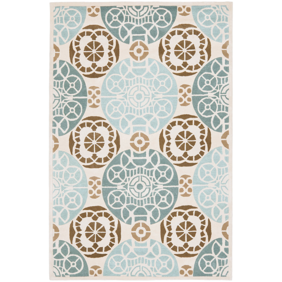 SAFAVIEH Capri CPR353A Handmade Beige / Blue Rug Image 6