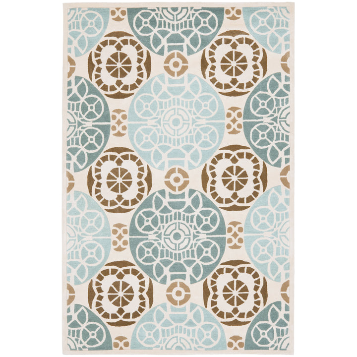 SAFAVIEH Capri CPR353A Handmade Beige / Blue Rug Image 6