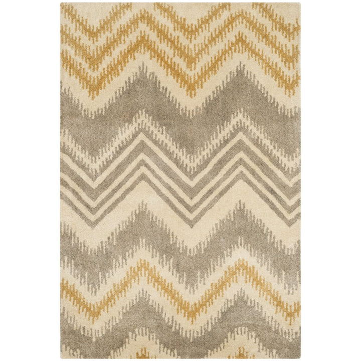 SAFAVIEH Capri Collection CPR445B Handmade Grey/Gold Rug Image 1