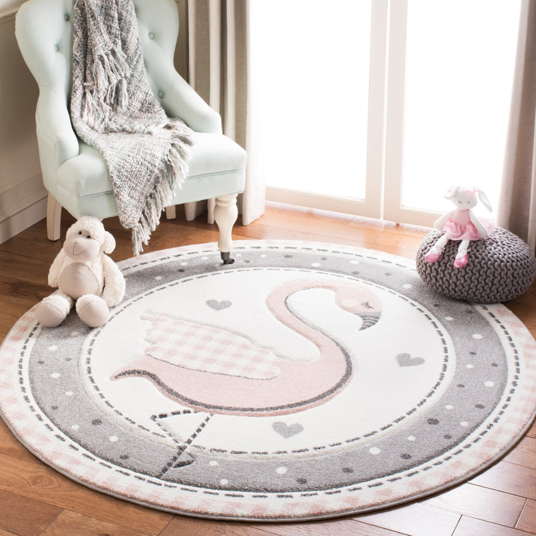 SAFAVIEH Carousel Kids Collection CRK154P Pink/Ivory Rug Image 2