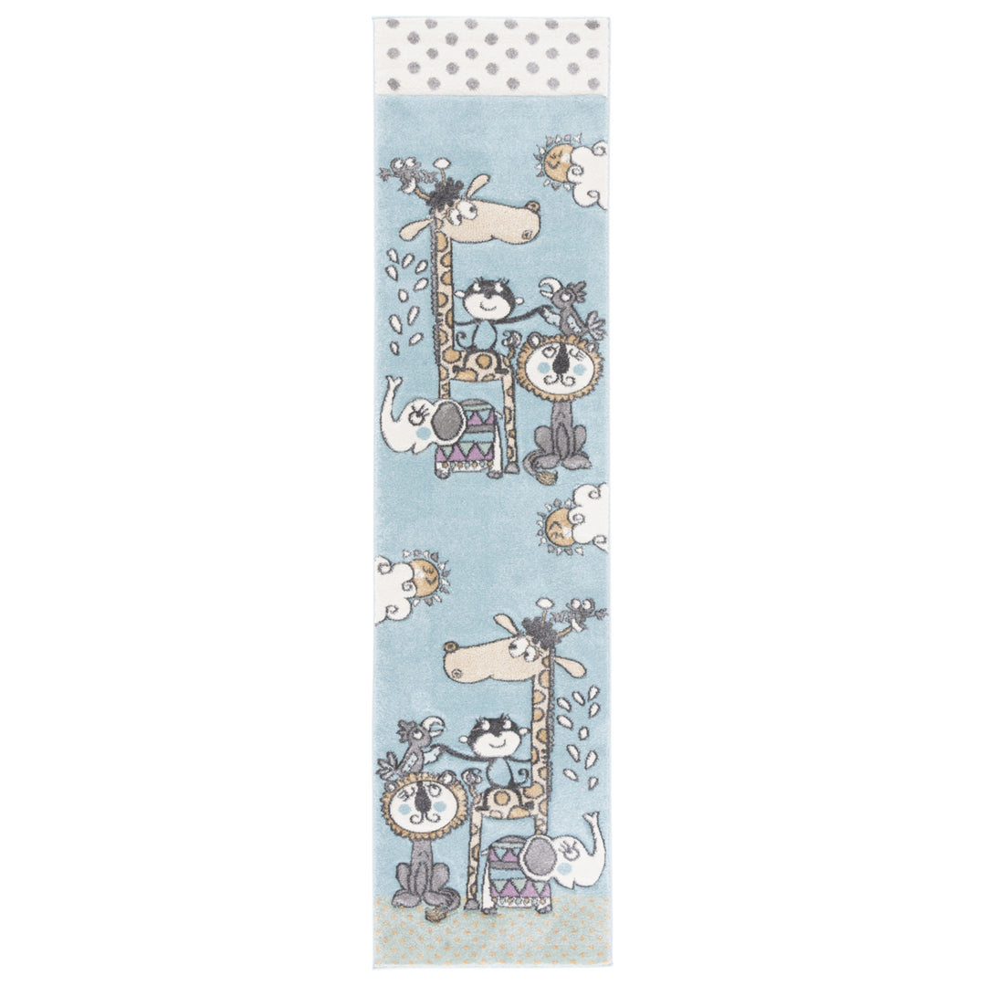 SAFAVIEH Carousel Kids Collection CRK185A Ivory/Blue Rug Image 6