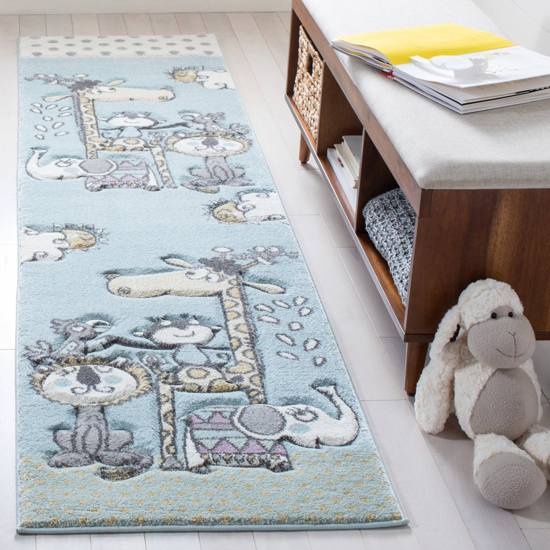 SAFAVIEH Carousel Kids Collection CRK185A Ivory/Blue Rug Image 9