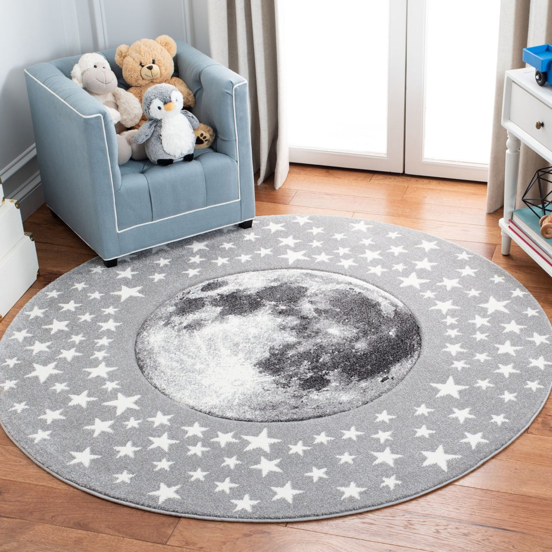 SAFAVIEH Carousel Kids CRK135F Light Grey / White Rug Image 8