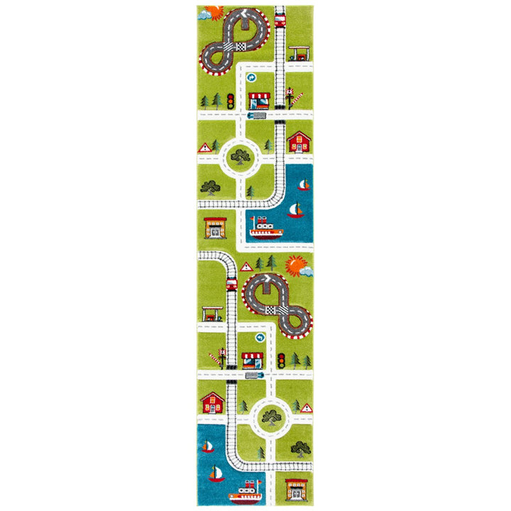 SAFAVIEH Carousel Kids CRK192Y Green / Ivory Rug Image 1