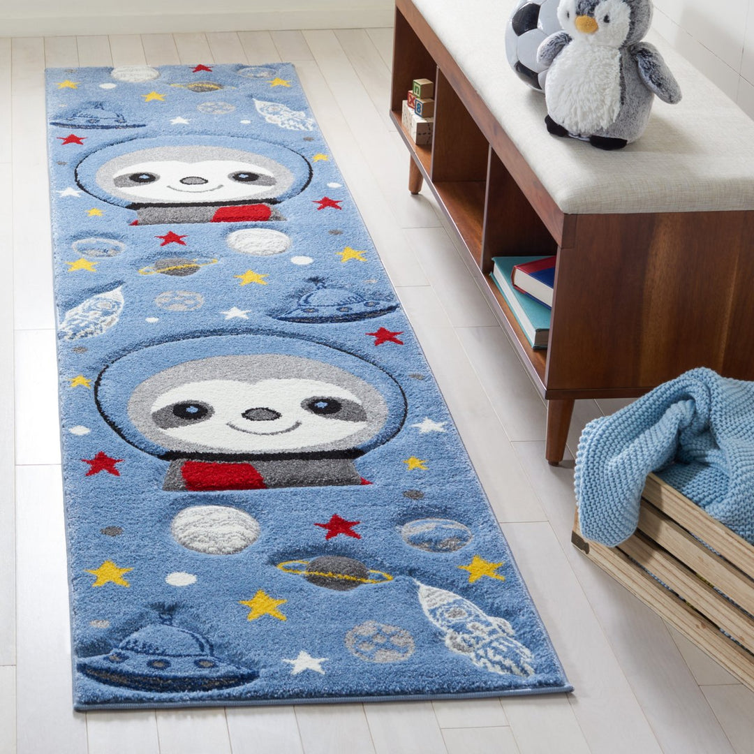 SAFAVIEH Carousel Kids Collection CRK140M Blue / Grey Rug Image 3