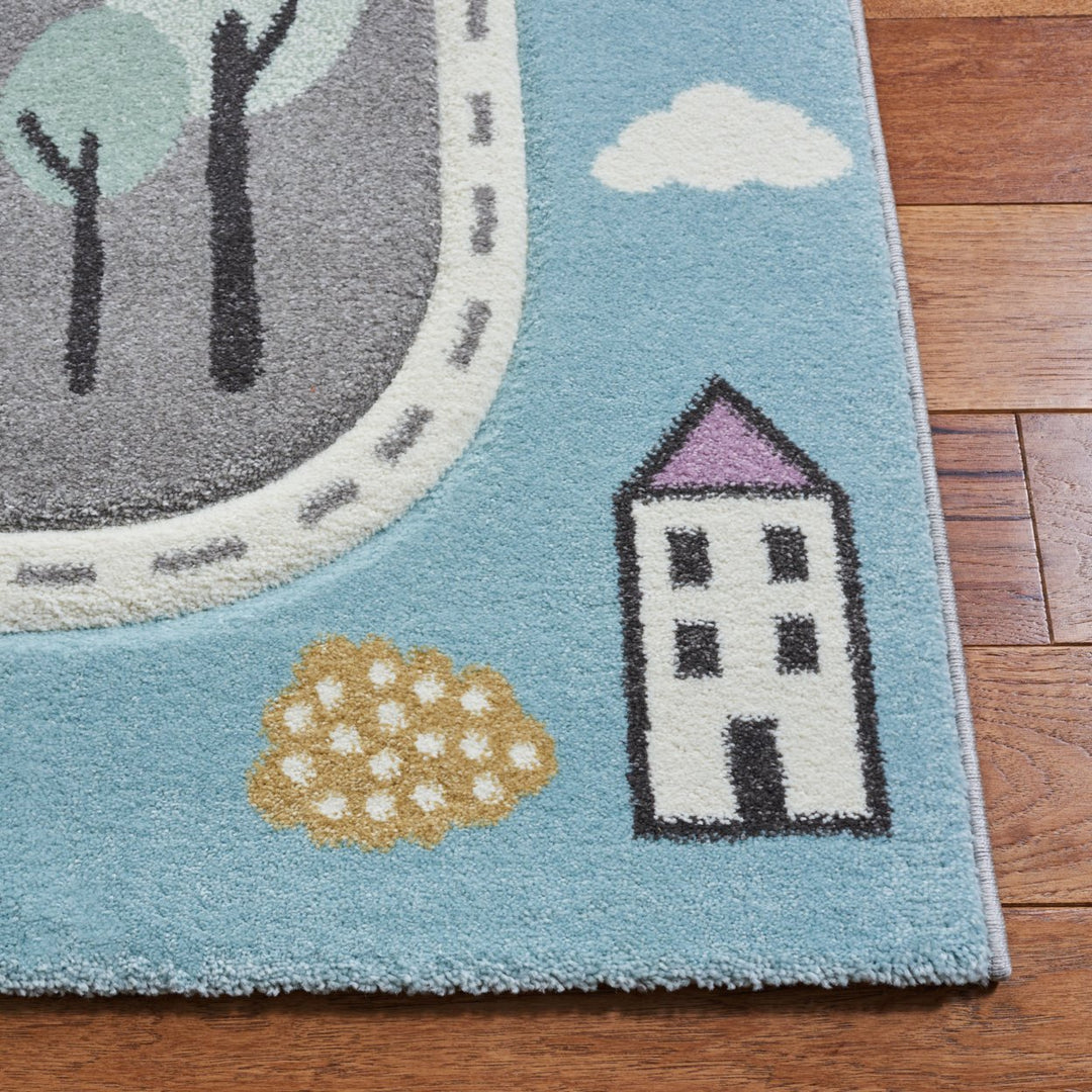 SAFAVIEH Carousel Kids CRK193F Grey / Light Blue Rug Image 7