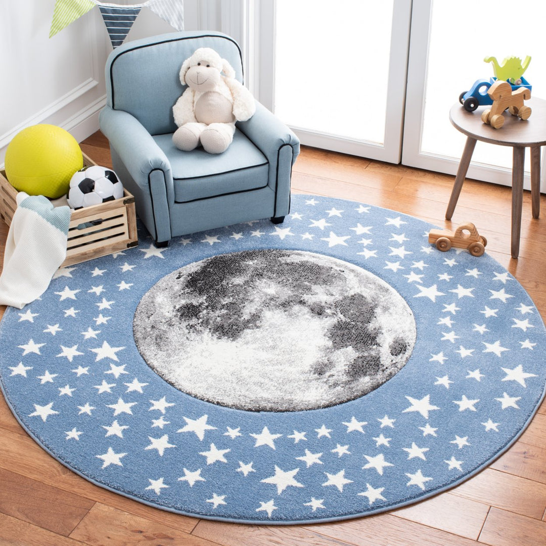 SAFAVIEH Carousel Kids CRK135L Light Blue / Grey Rug Image 2