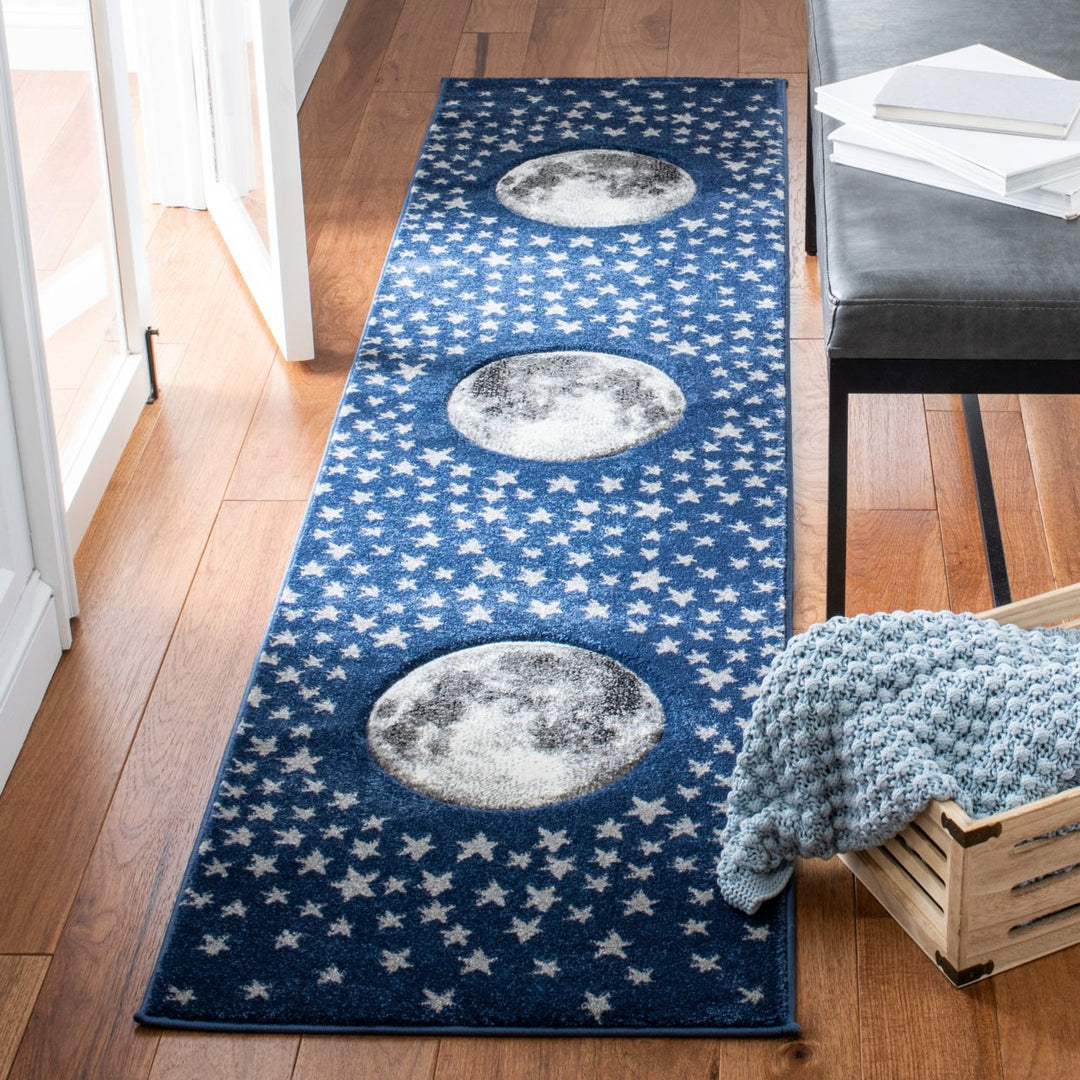 SAFAVIEH Carousel Kids Collection CRK135N Navy / Grey Rug Image 3