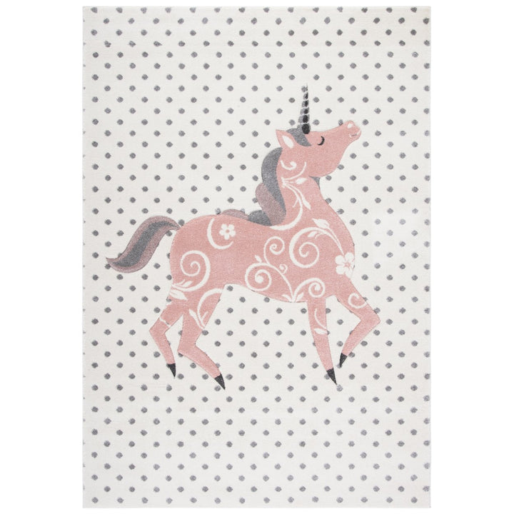 SAFAVIEH Carousel Kids CRK163B Ivory Grey / Pink Rug Image 1