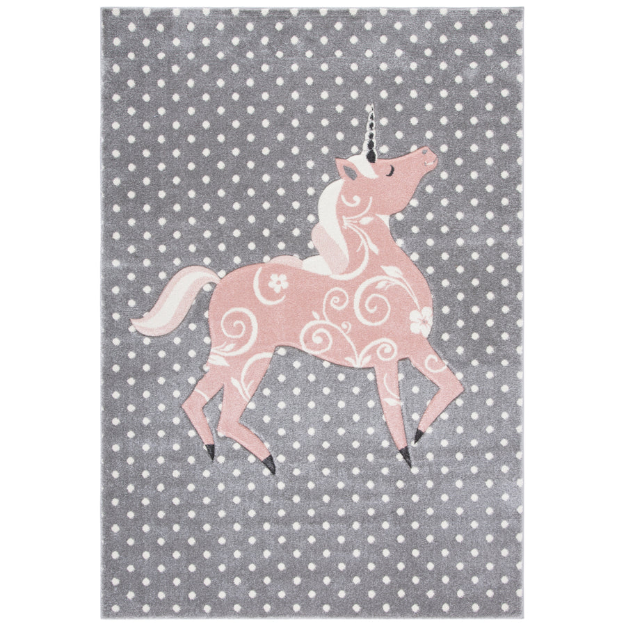 SAFAVIEH Carousel Kids CRK163G Grey/Ivory / Pink Rug Image 1