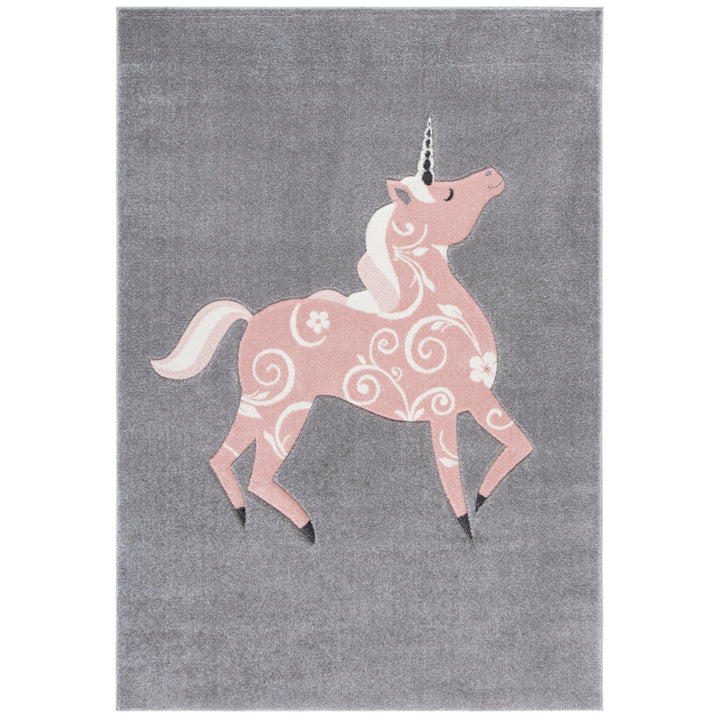 SAFAVIEH Carousel Kids Collection CRK163F Grey / Pink Rug Image 1