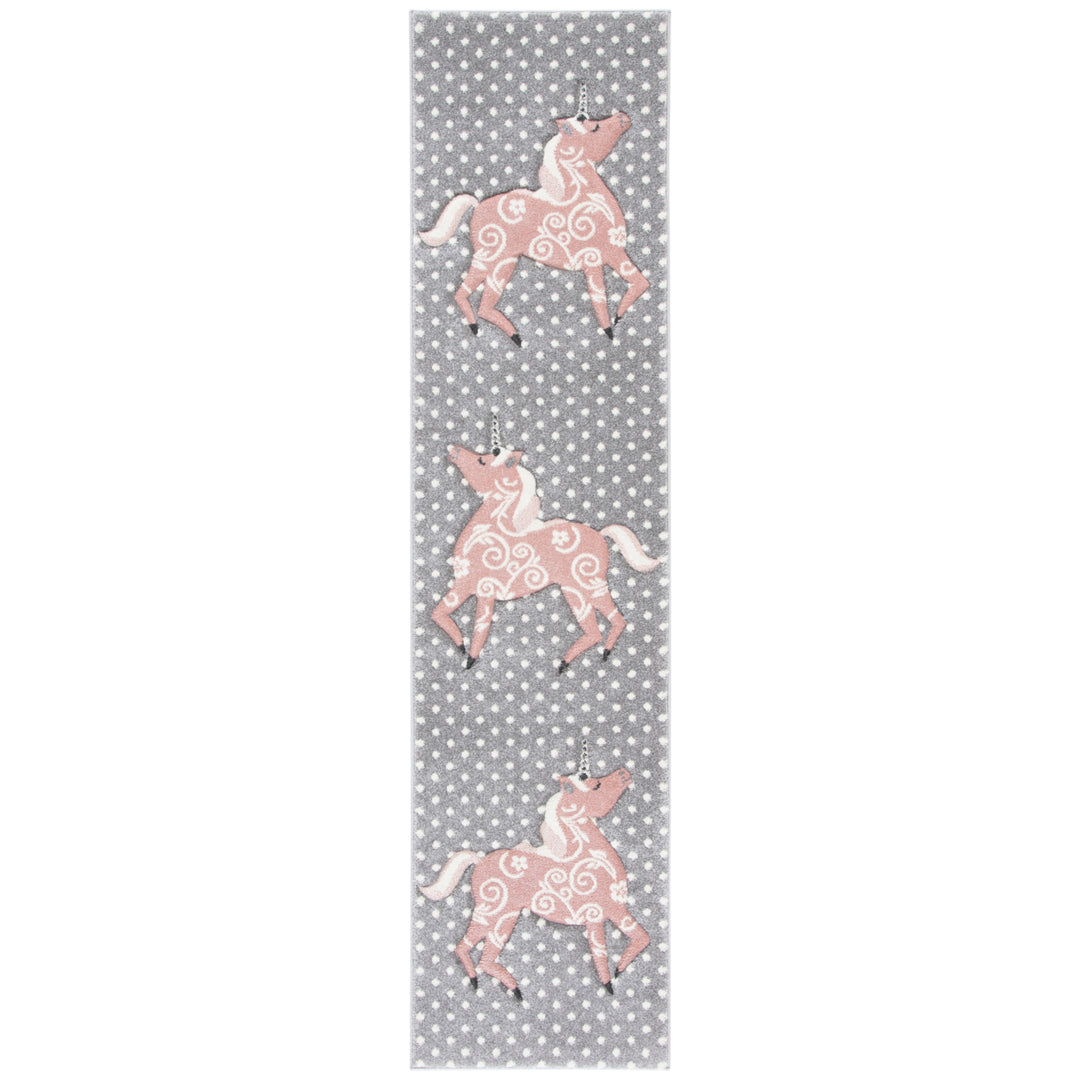 SAFAVIEH Carousel Kids CRK163G Grey/Ivory / Pink Rug Image 5