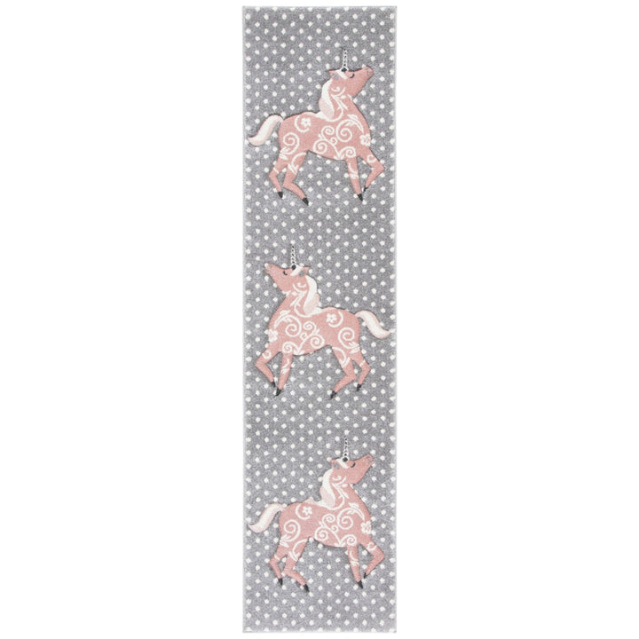 SAFAVIEH Carousel Kids CRK163G Grey/Ivory / Pink Rug Image 1