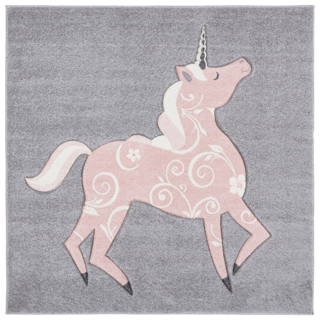 SAFAVIEH Carousel Kids CRK163G Grey/Ivory / Pink Rug Image 6