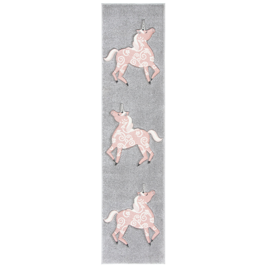 SAFAVIEH Carousel Kids Collection CRK163F Grey / Pink Rug Image 5