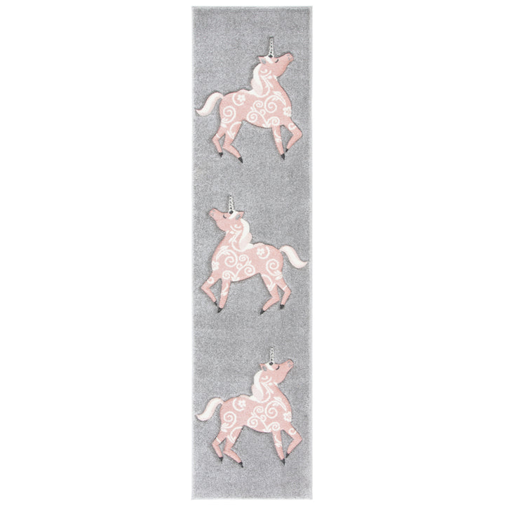 SAFAVIEH Carousel Kids Collection CRK163F Grey / Pink Rug Image 5