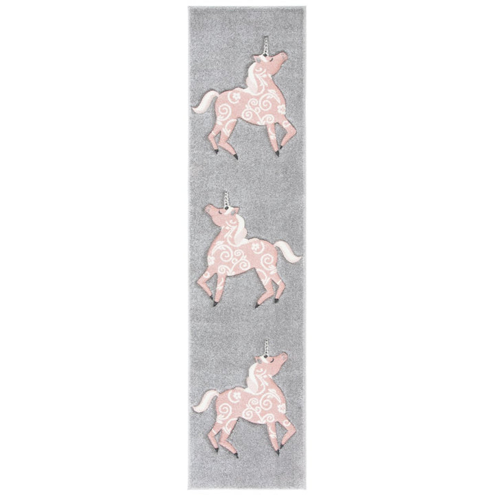 SAFAVIEH Carousel Kids Collection CRK163F Grey / Pink Rug Image 1