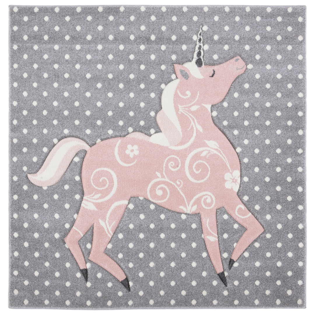 SAFAVIEH Carousel Kids CRK163G Grey/Ivory / Pink Rug Image 10