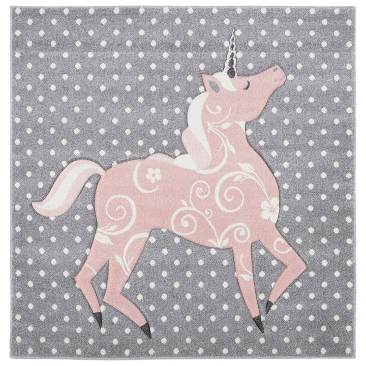 SAFAVIEH Carousel Kids CRK163G Grey/Ivory / Pink Rug Image 1