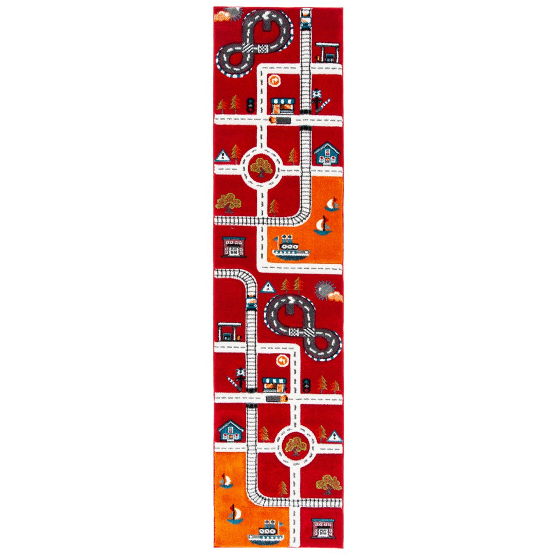 SAFAVIEH Carousel Kids Collection CRK192Q Red / Ivory Rug Image 1