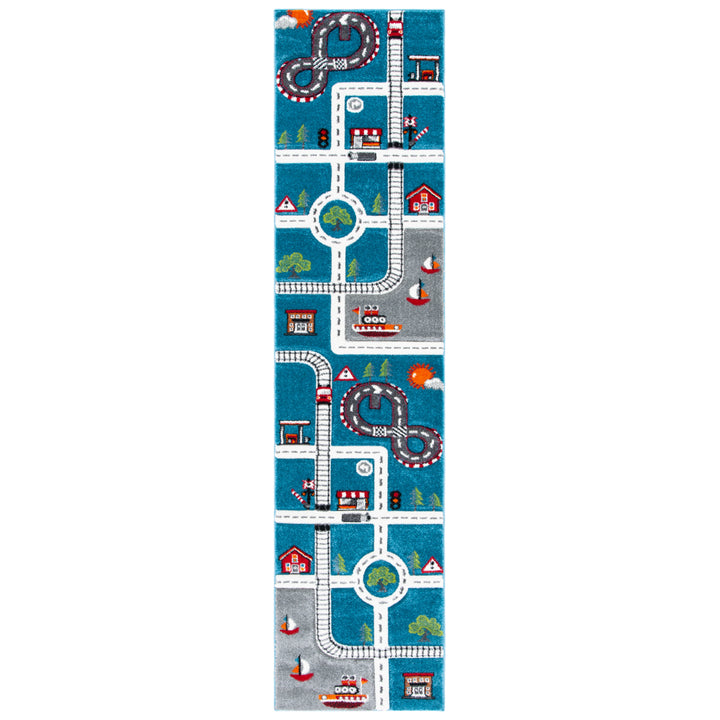 SAFAVIEH Carousel Kids CRK192K Turquoise / Ivory Rug Image 5