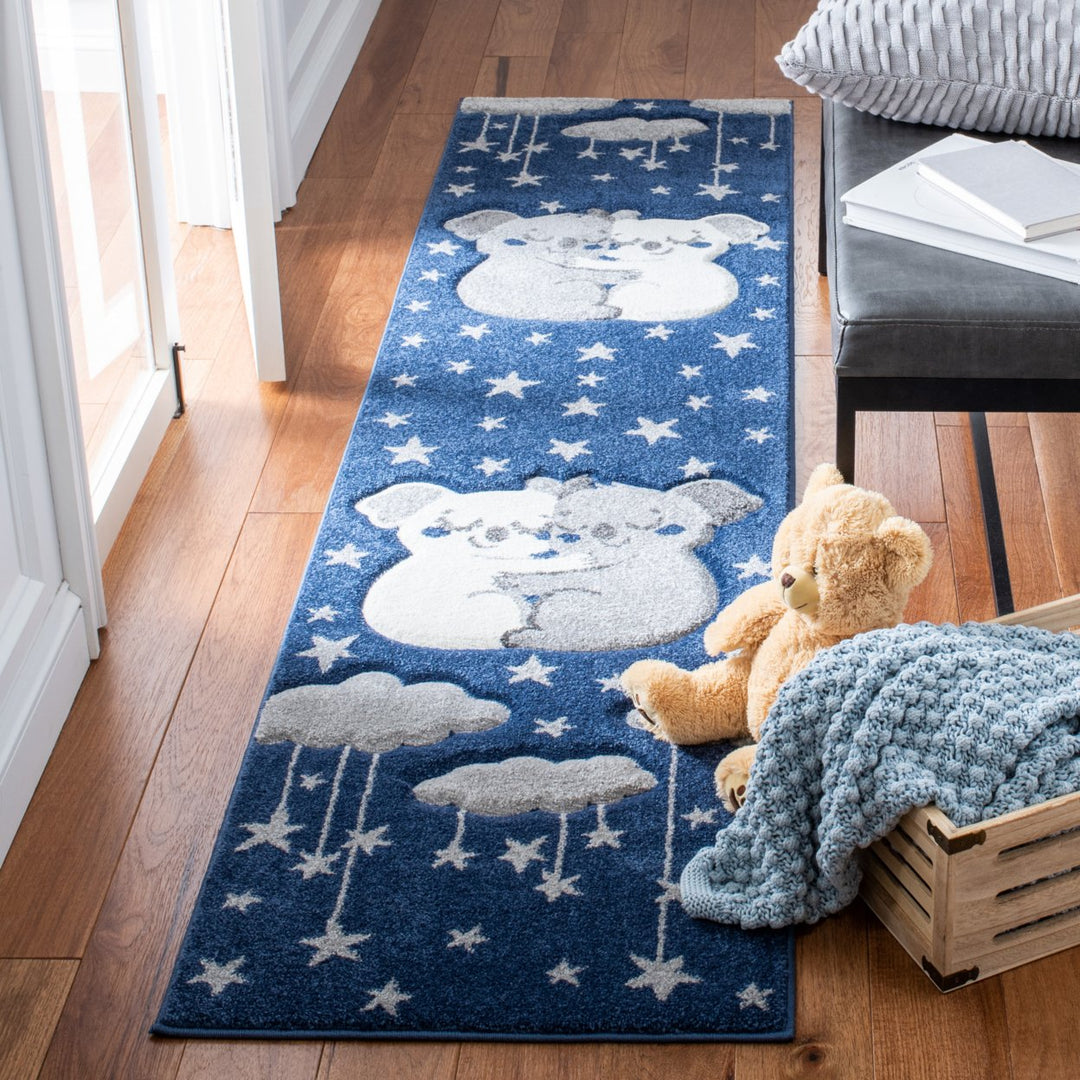 SAFAVIEH Carousel Kids Collection CRK195N Navy / Grey Rug Image 3