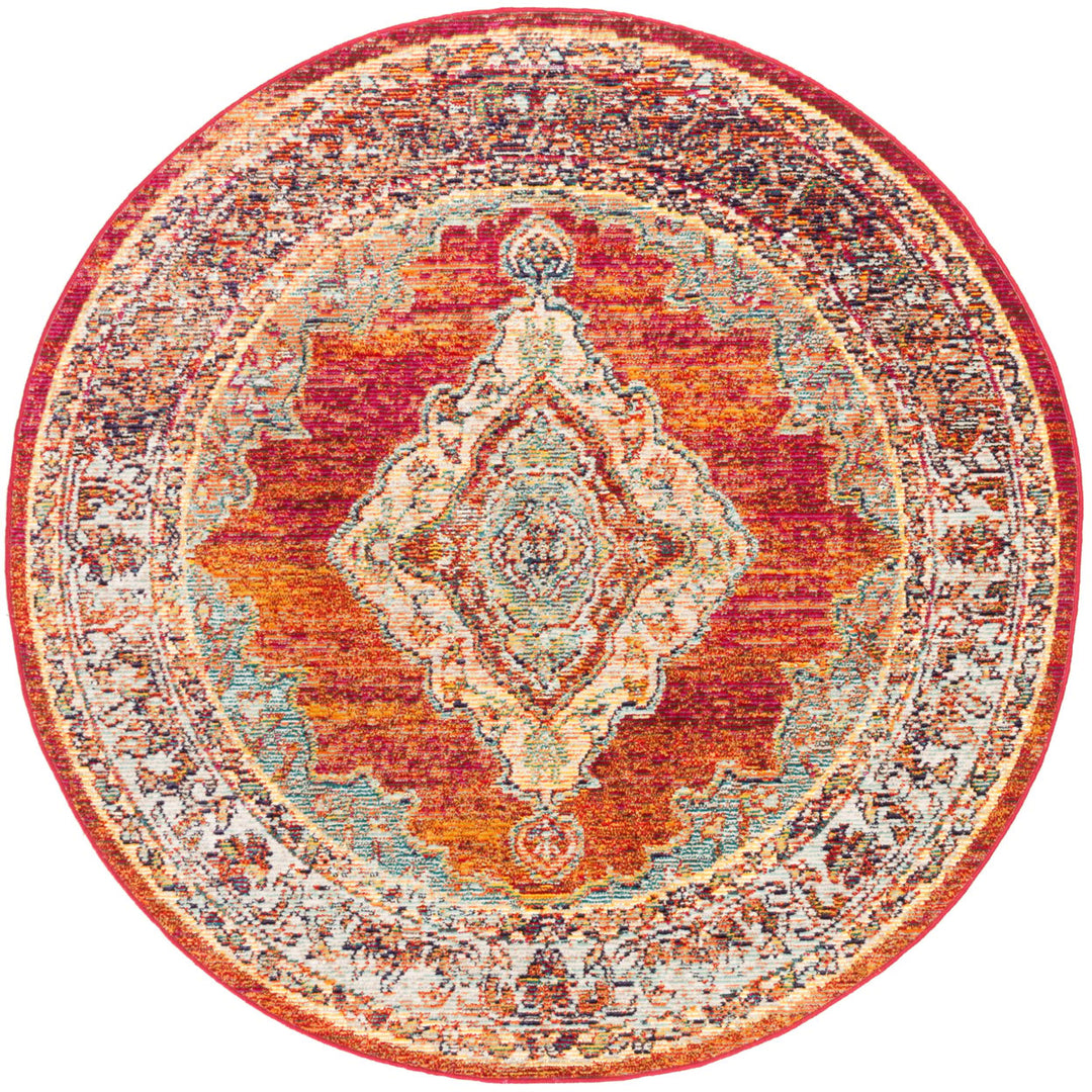 SAFAVIEH Crystal CRS500A Orange / Light Blue Rug Image 1