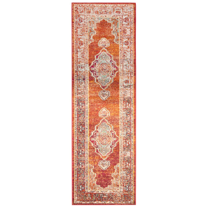 SAFAVIEH Crystal CRS500A Orange / Light Blue Rug Image 1