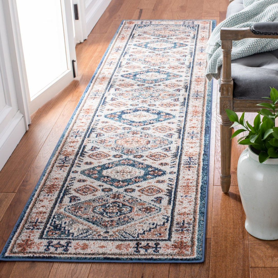 SAFAVIEH Crystal Collection CRS326A Ivory/Blue Rug Image 2