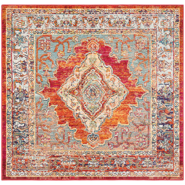 SAFAVIEH Crystal CRS500A Orange / Light Blue Rug Image 1