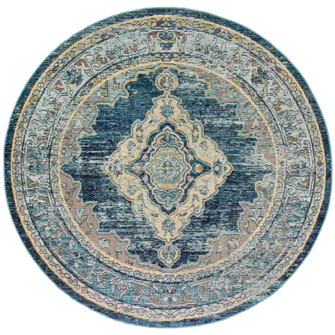 SAFAVIEH Crystal CRS500M Blue / Yellow Rug Image 1