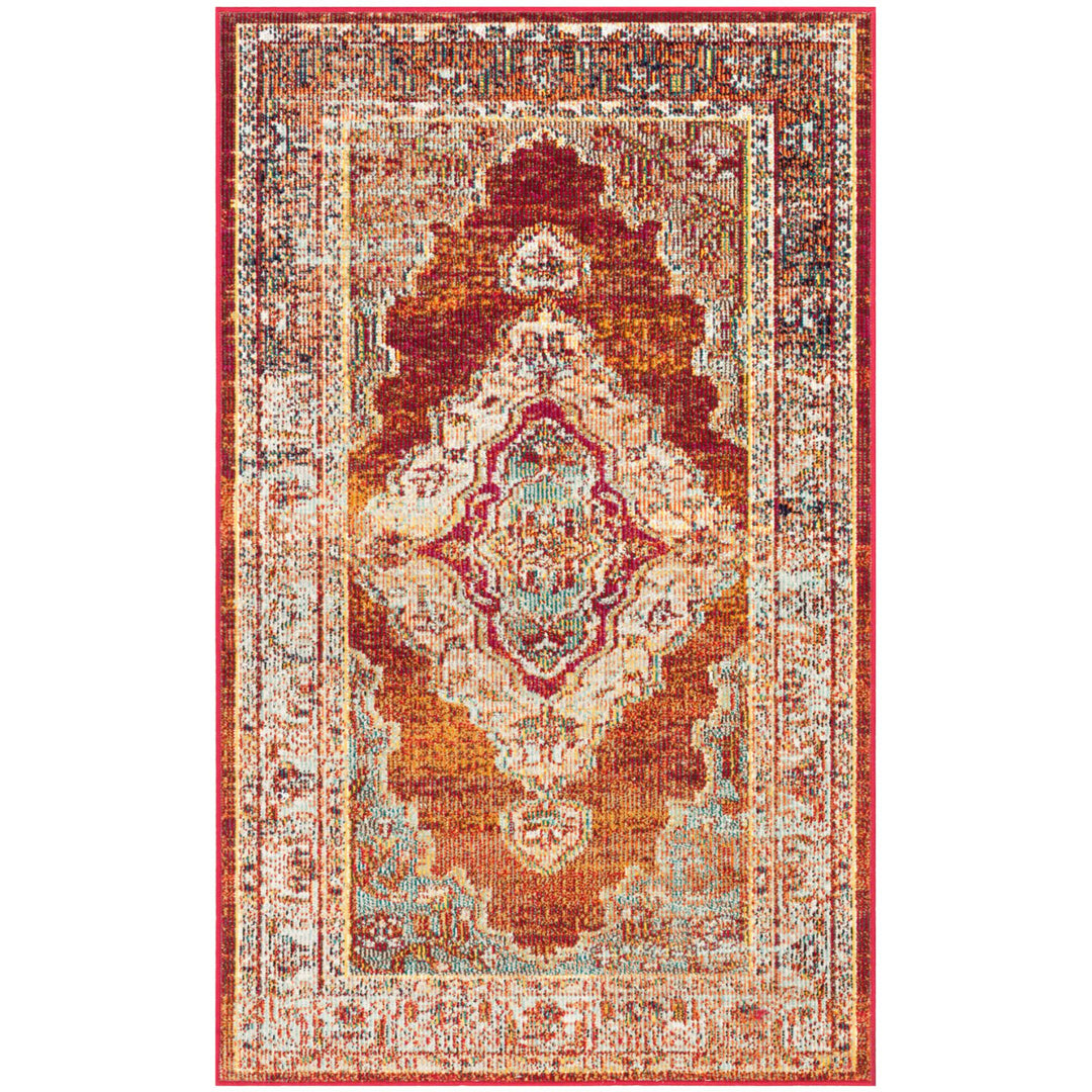 SAFAVIEH Crystal CRS500A Orange / Light Blue Rug Image 1