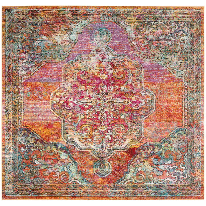 SAFAVIEH Crystal CRS502A Orange / Light Blue Rug Image 1