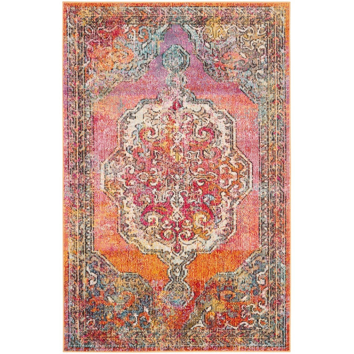 SAFAVIEH Crystal CRS502A Orange / Light Blue Rug Image 1