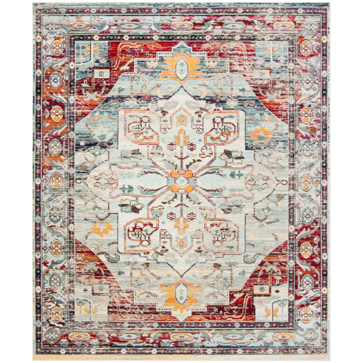 SAFAVIEH Crystal CRS503C Light Blue / Red Rug Image 1