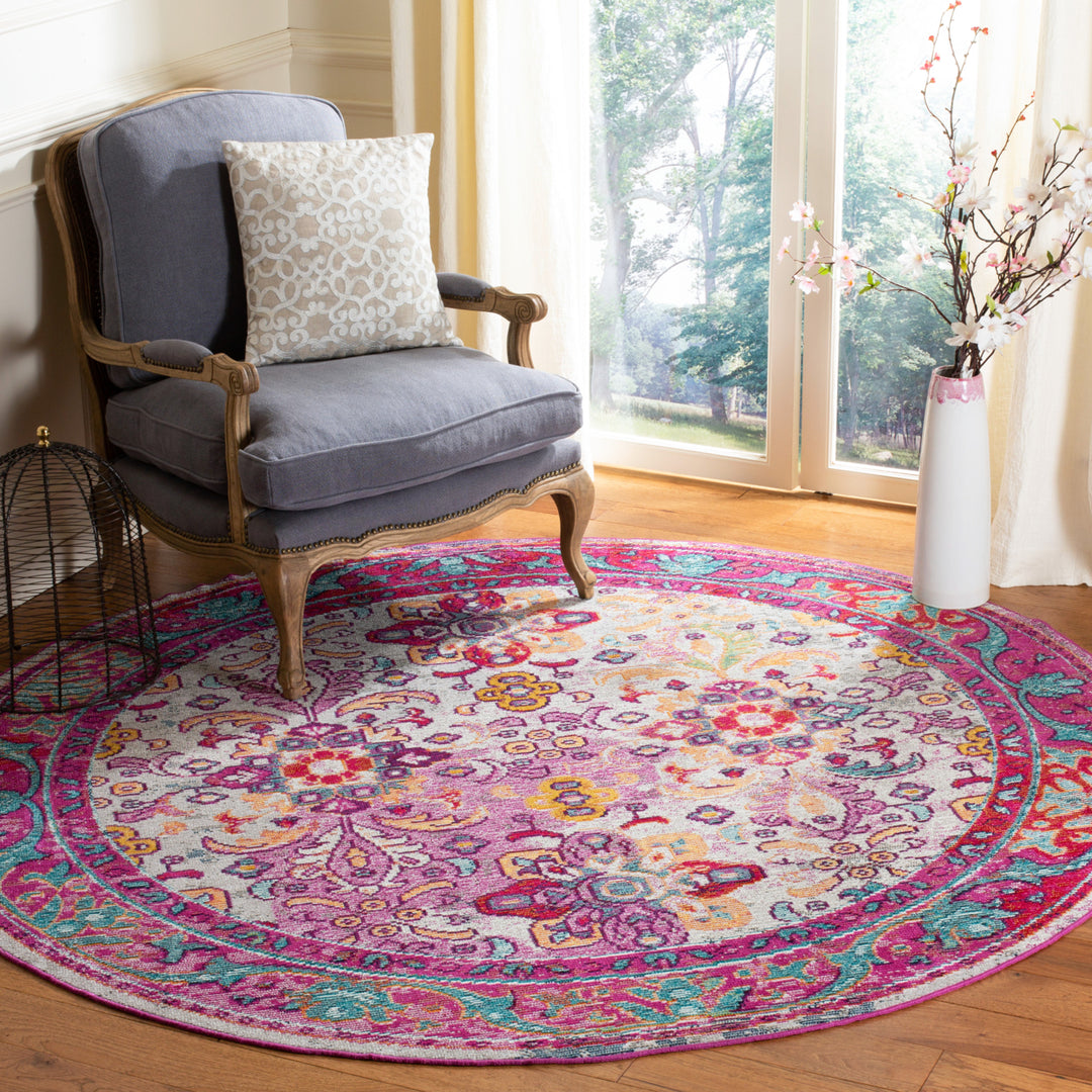 SAFAVIEH Crystal CRS506B Light Blue /Fuchsia Rug Image 2