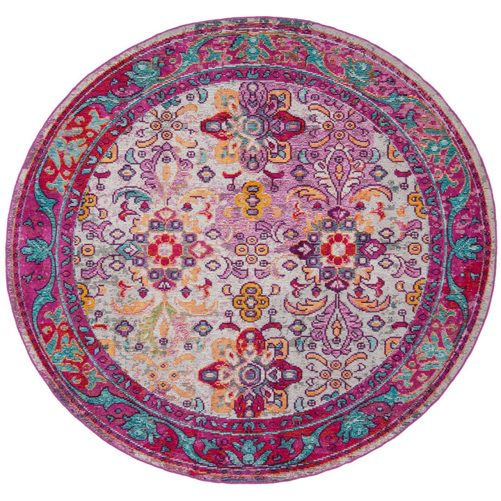 SAFAVIEH Crystal CRS506B Light Blue /Fuchsia Rug Image 1