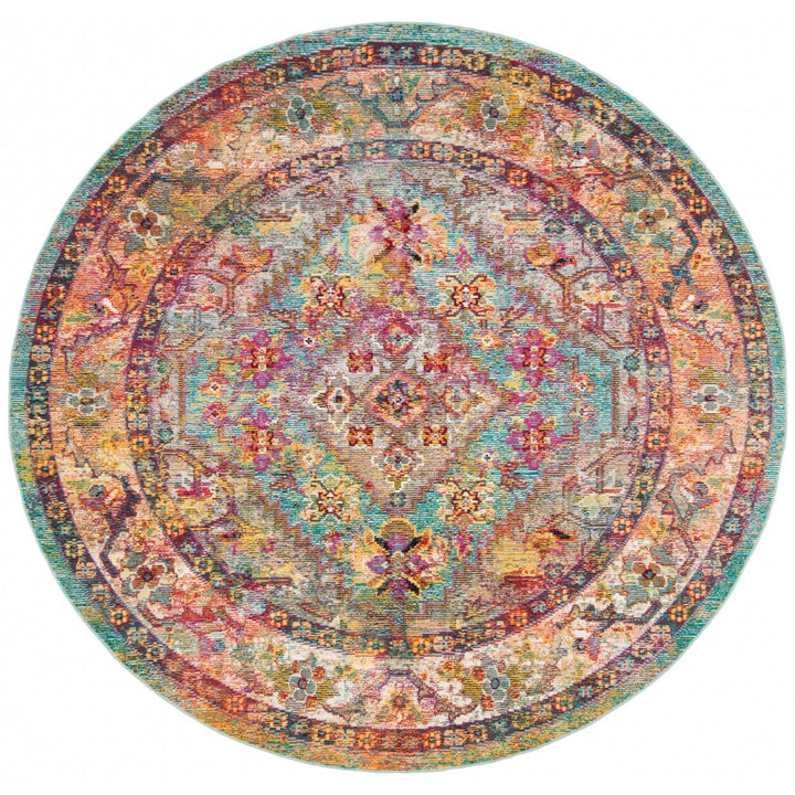 SAFAVIEH Crystal CRS507A Light Blue / Orange Rug Image 1