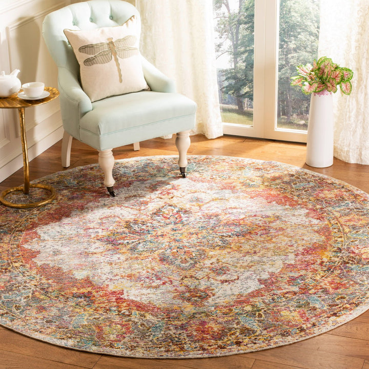 SAFAVIEH Crystal Collection CRS508V Cream/Rose Rug Image 2